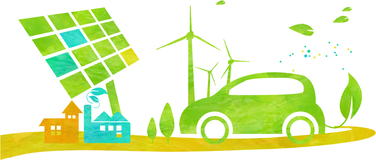 Impulse Vehicle Green - Solar Cell Car Cartoon Clipart FREE PNG